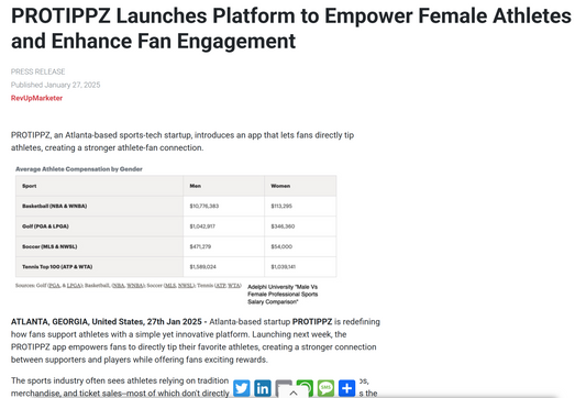 PROTIPPZ Launches Platform to Empower Female Athletes and Enhance Fan Engagement