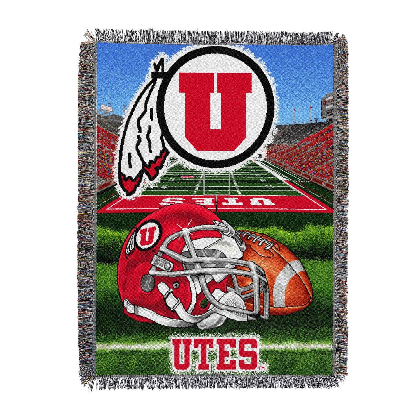 Utah OFFICIAL Collegiate "Home Field Advantage" Woven Tapestry Throw