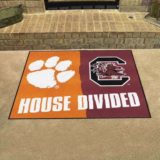 Clemson - South Carolina House Divided Rug 33.75"x42.5"