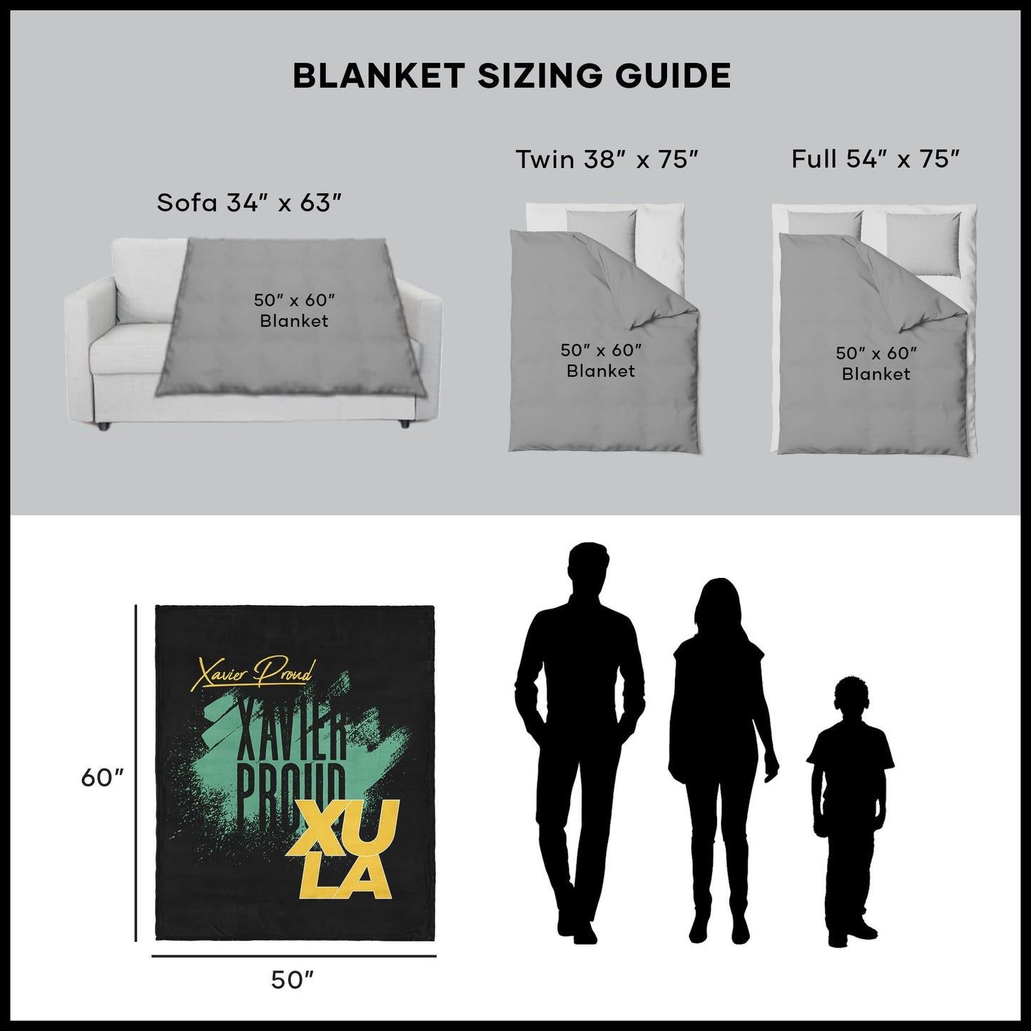 NCAA Xavier Tradition Silk Touch Throw Blanket 50x60 Inches