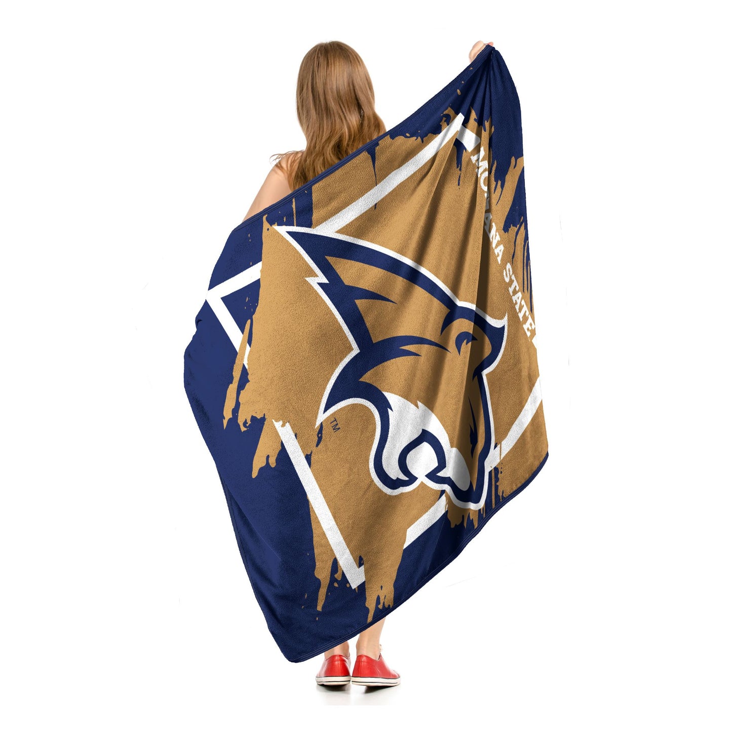 MONTANA STATE OFFICIAL NCAA "Halftone" Micro Raschel Throw Blanket; 46" x 60"