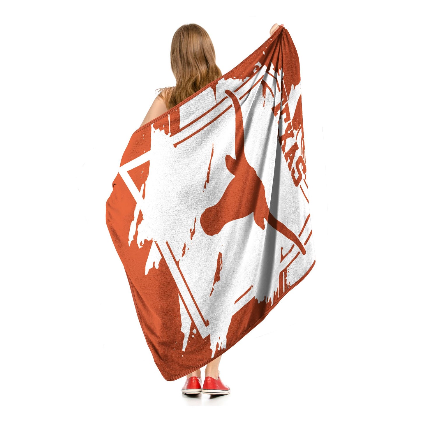 TEXAS OFFICIAL NCAA "Halftone" Micro Raschel Throw Blanket; 46" x 60"