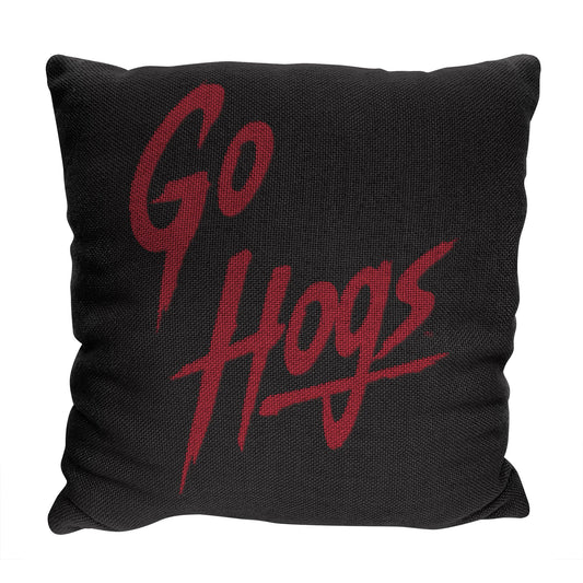 Arkansas OFFICIAL NCAA "Invert" Woven Pillow; 20" x 20"