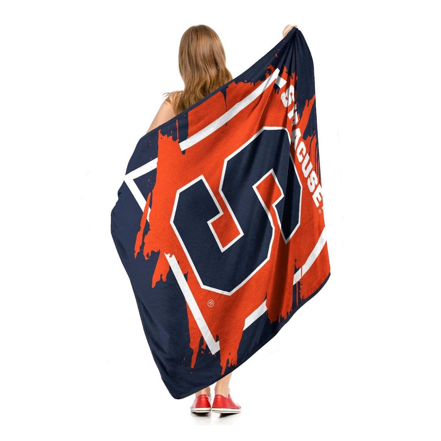 SYRACUSE OFFICIAL NCAA "Halftone" Micro Raschel Throw Blanket; 46" x 60"