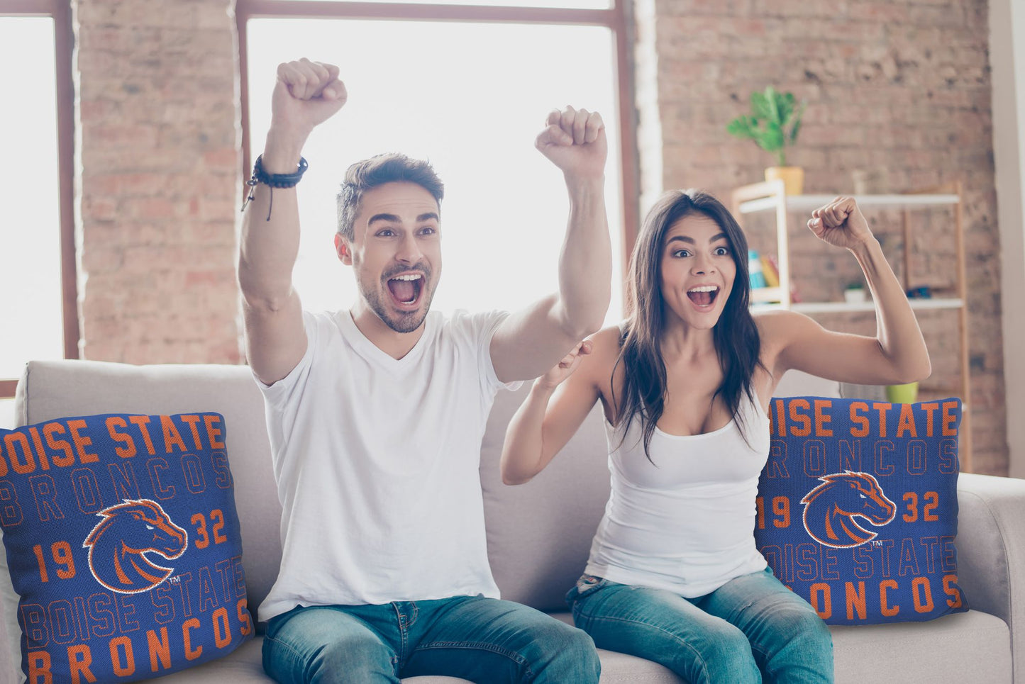 Boise State OFFICIAL NCAA "Stacked" Woven Pillow; 20" x 20"