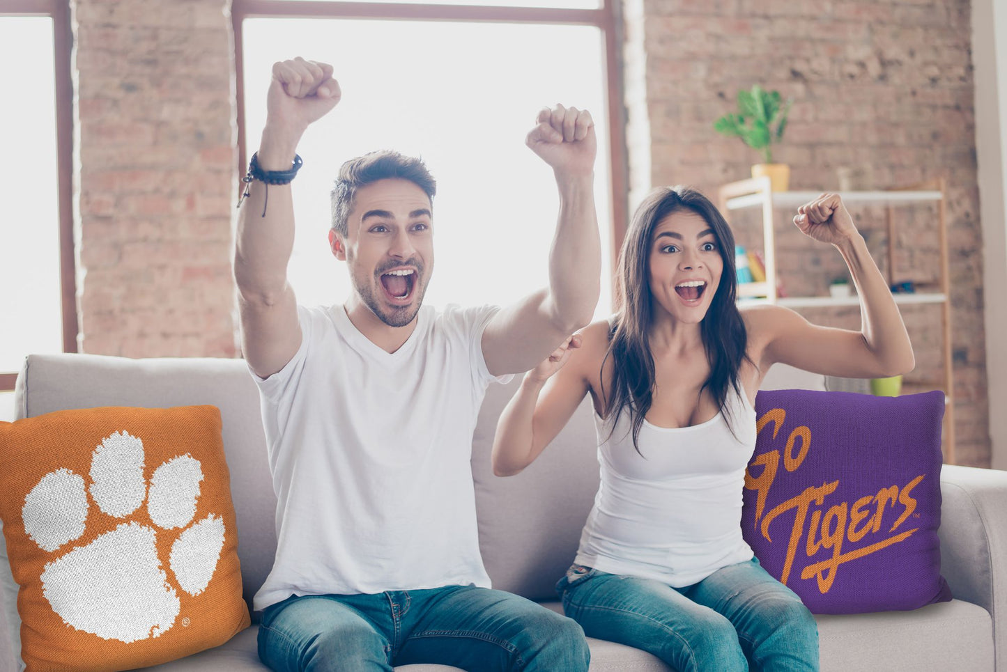 Clemson OFFICIAL NCAA "Invert" Woven Pillow; 20" x 20"