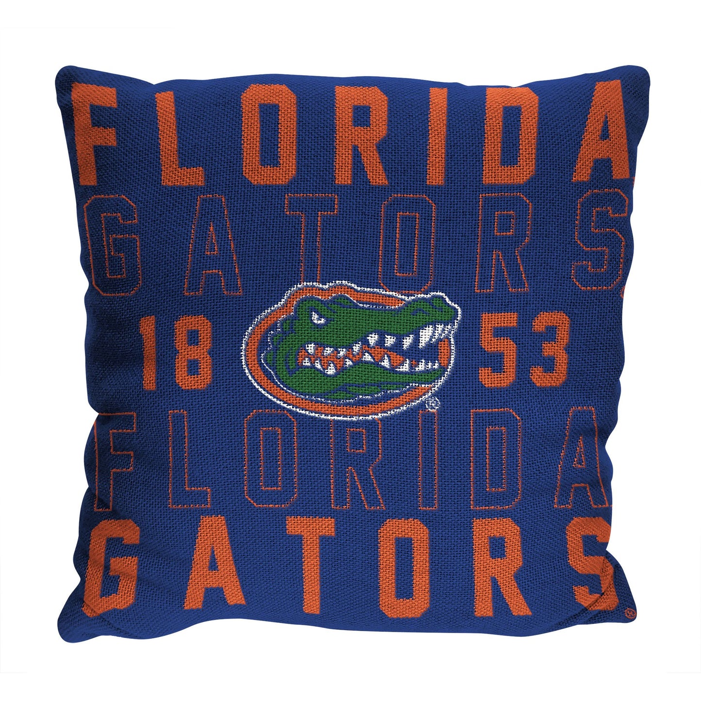Florida OFFICIAL NCAA "Stacked" Woven Pillow; 20" x 20"