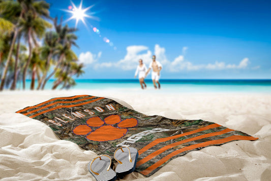 Clemson OFFICIAL NCAA Realtree "Stripes" Beach Towel; 30" x 60"