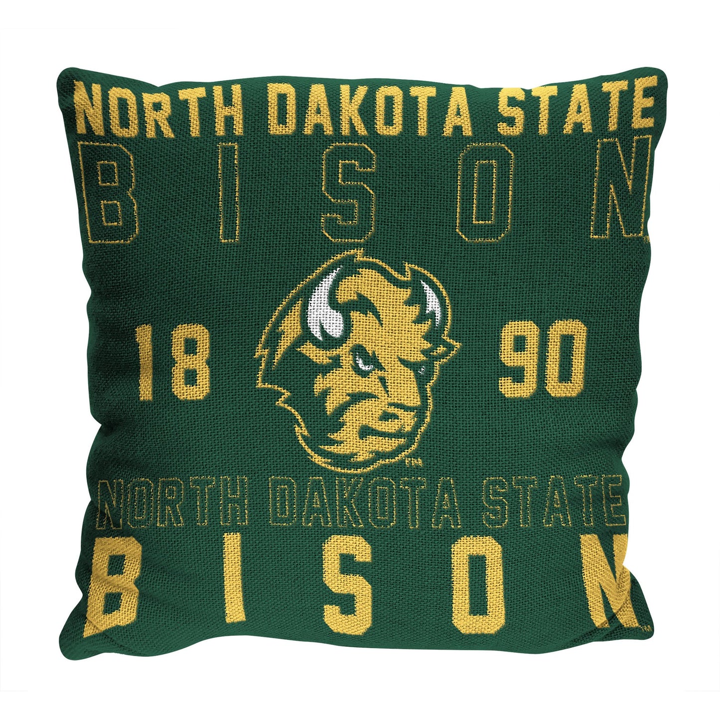 North Dakota State OFFICIAL NCAA "Stacked" Woven Pillow; 20" x 20"