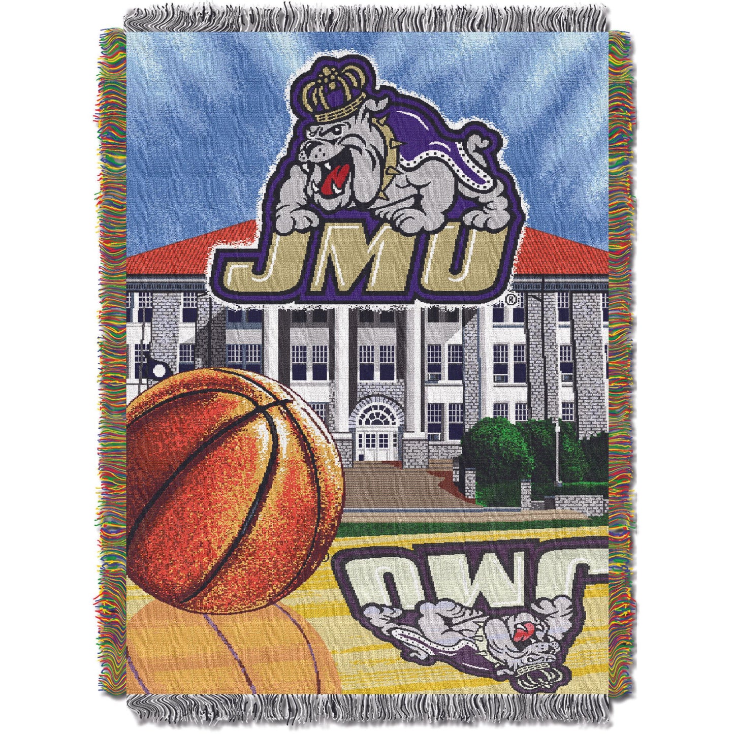 James Madison OFFICIAL Collegiate "Home Field Advantage" Woven Tapestry Throw