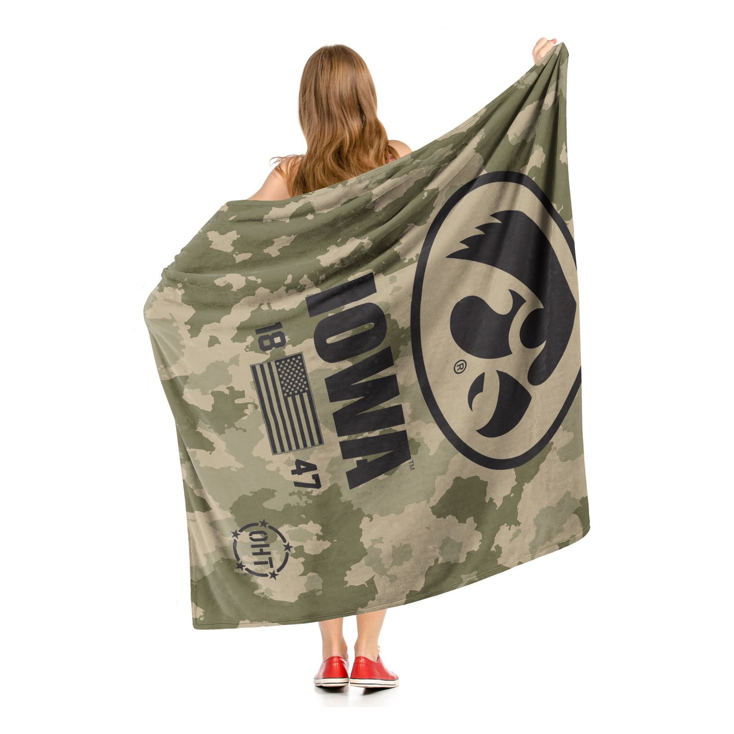 Iowa OFFICIAL NCAA OHT "Special Ops" Silk Touch Throw Blanket; 50" x 60"