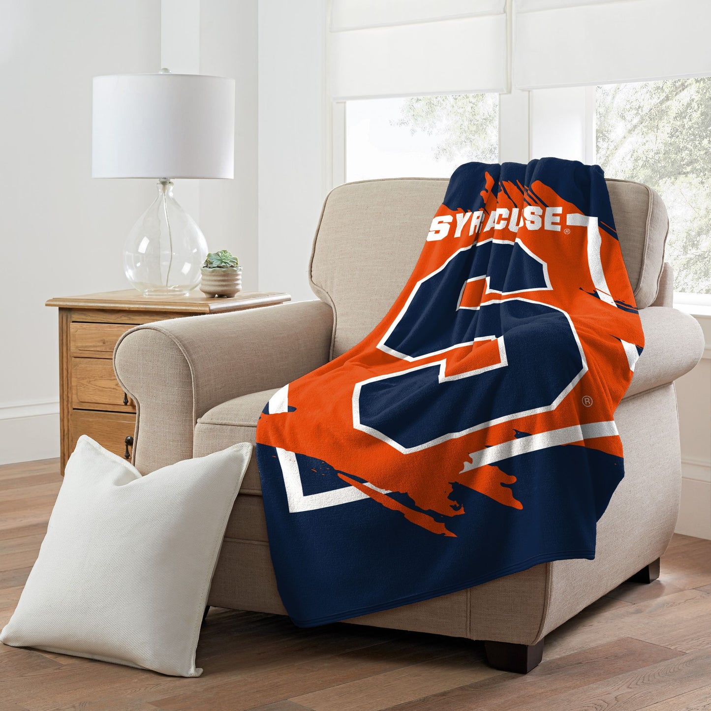 SYRACUSE OFFICIAL NCAA "Halftone" Micro Raschel Throw Blanket; 46" x 60"