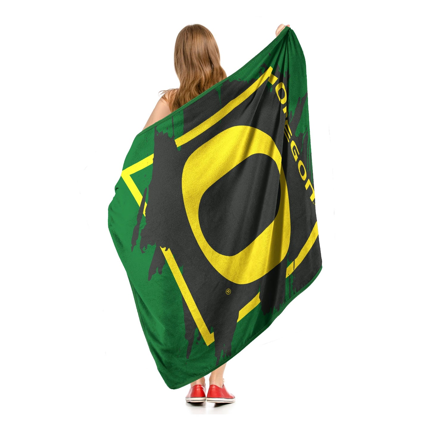 OREGON OFFICIAL NCAA "Halftone" Micro Raschel Throw Blanket; 46" x 60"