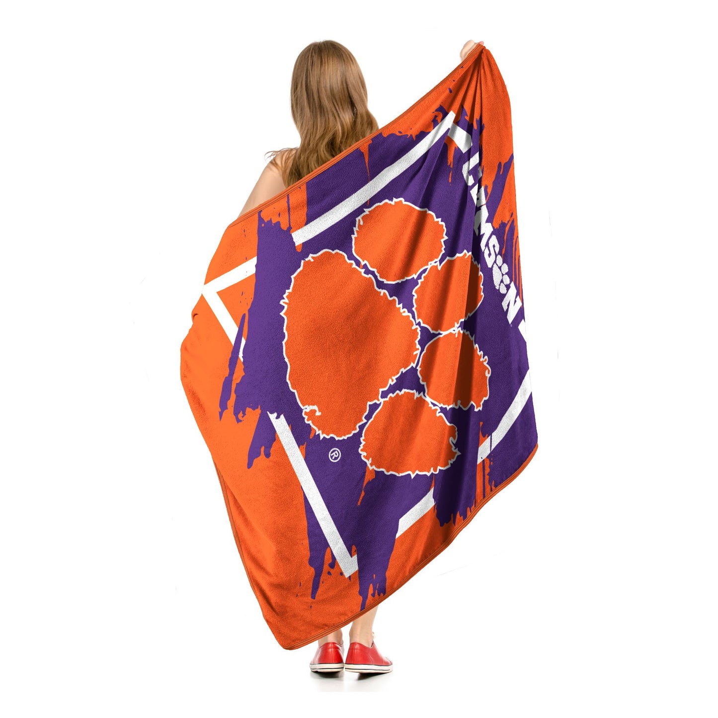 CLEMSON OFFICIAL NCAA "Dimensional" Micro Raschel Throw Blanket; 46" x 60"
