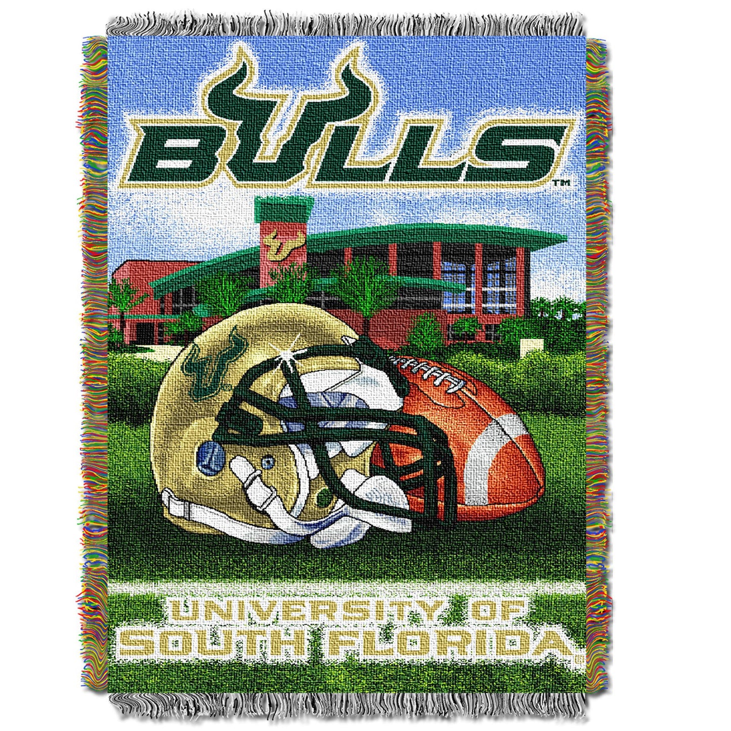 South Florida OFFICIAL Collegiate "Home Field Advantage" Woven Tapestry Throw