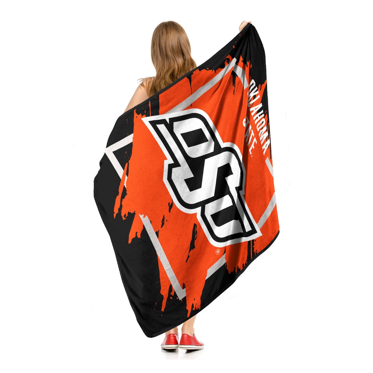 OKLAHOMA STATE OFFICIAL NCAA "Halftone" Micro Raschel Throw Blanket; 46" x 60"