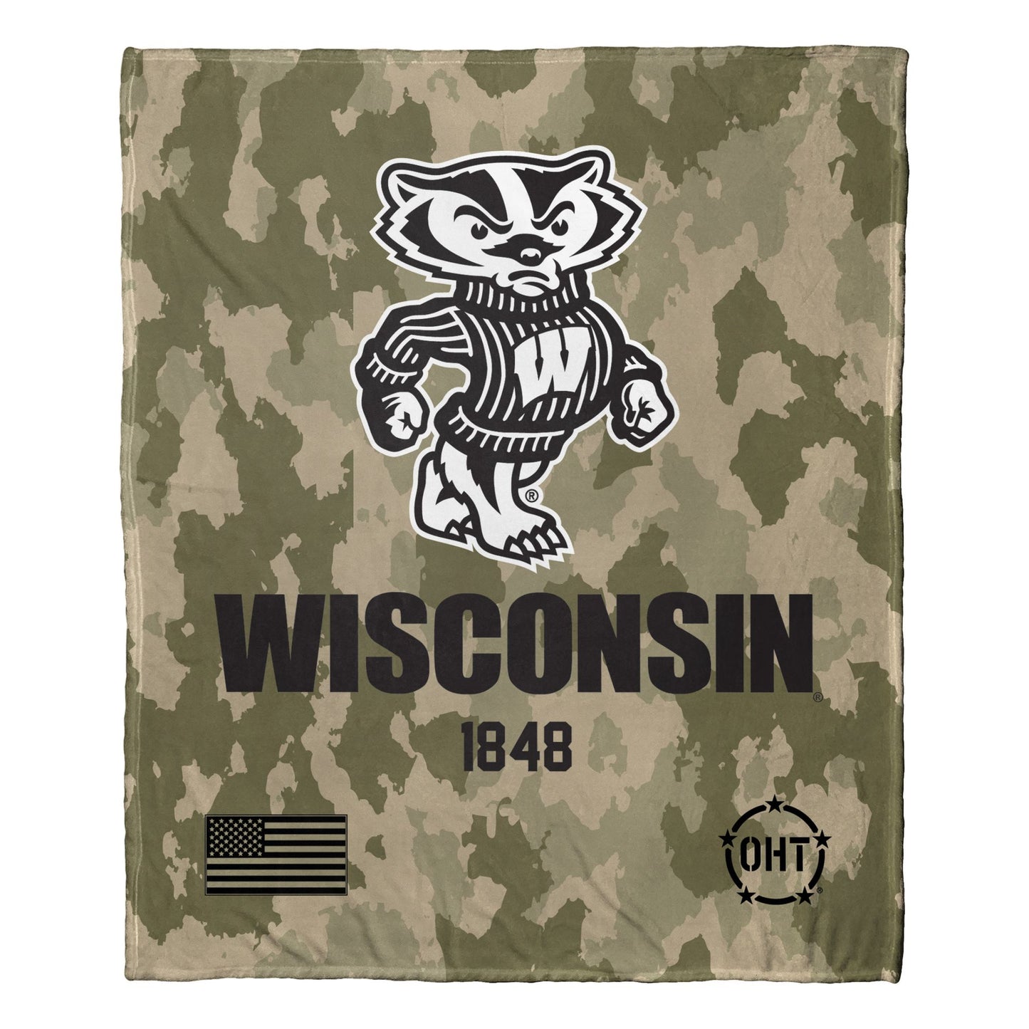 Wisconsin OFFICIAL NCAA OHT "Special Ops" Silk Touch Throw Blanket; 50" x 60"