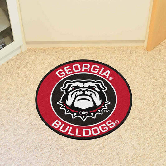 Georgia Black New Bulldog Roundel Mat 27" diameter