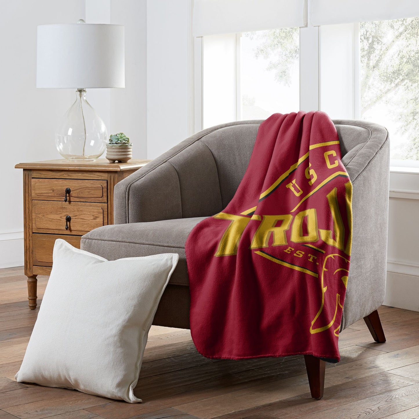 USC OFFICIAL NCAA "Campaign" Fleece Throw Blanket; 50" x 60"