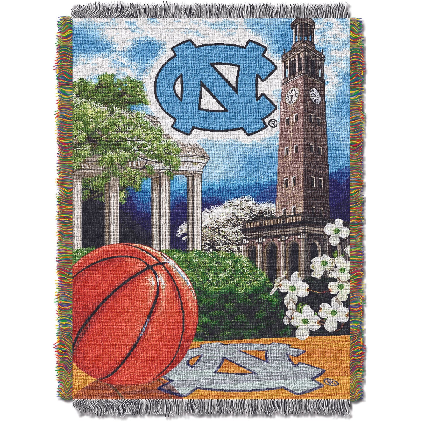 UNC OFFICIAL Collegiate "Home Field Advantage" Woven Tapestry Throw