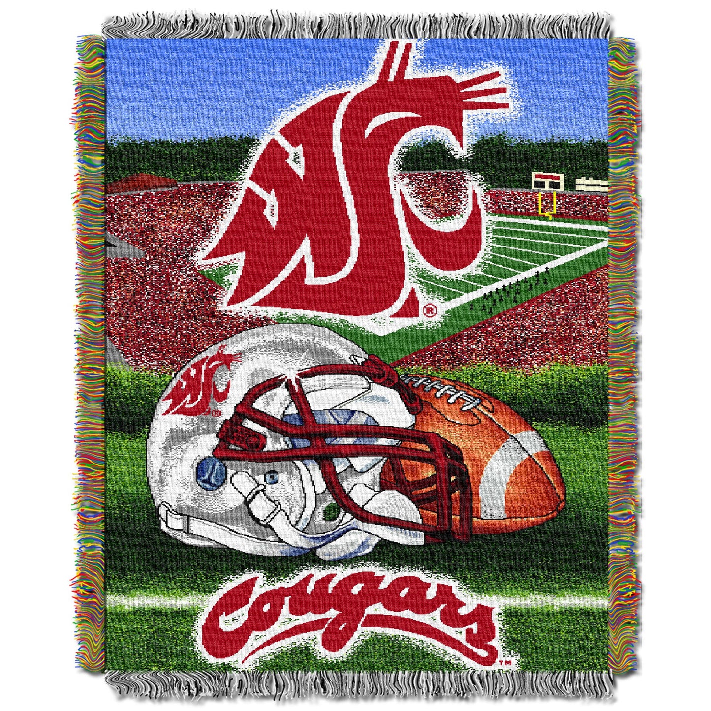 Washington State OFFICIAL Collegiate "Home Field Advantage" Woven Tapestry Throw