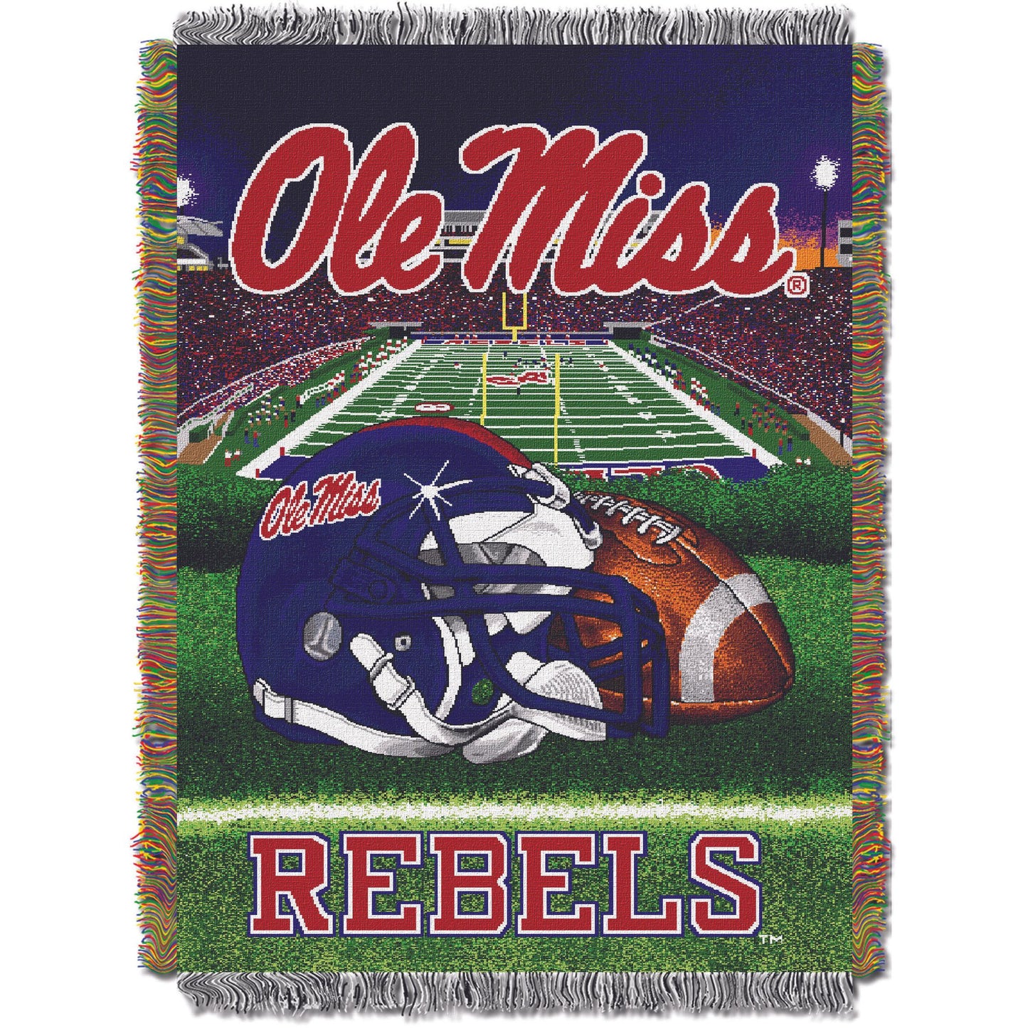 Mississippi OFFICIAL Collegiate "Home Field Advantage" Woven Tapestry Throw