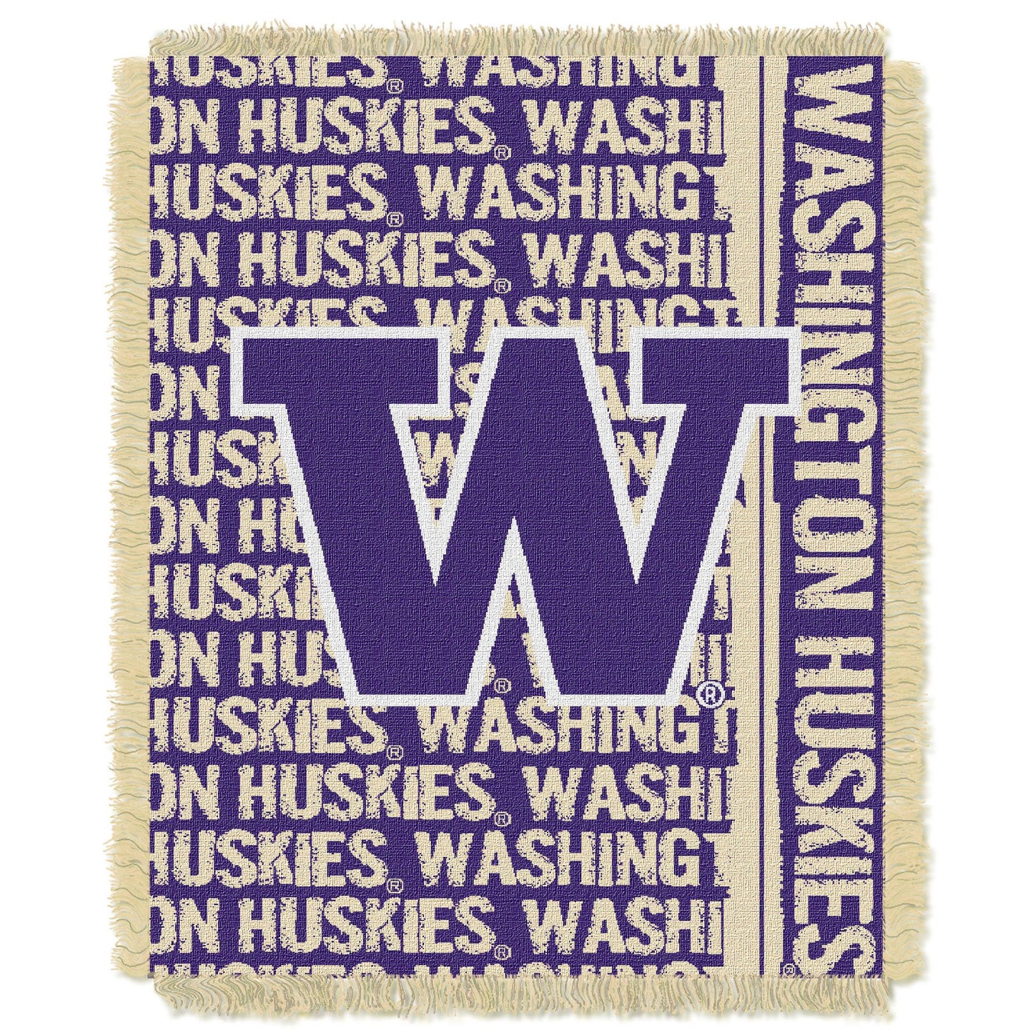 Washington OFFICIAL Collegiate "Double Play" Woven Jacquard Throw