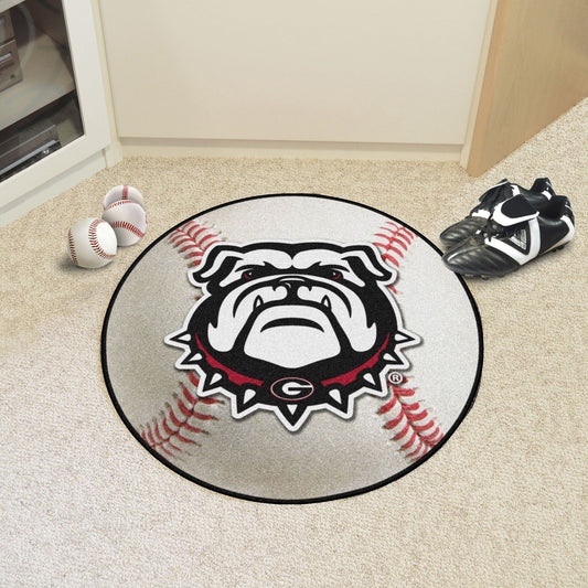 Georgia Black New Bulldog Baseball Mat 27" diameter