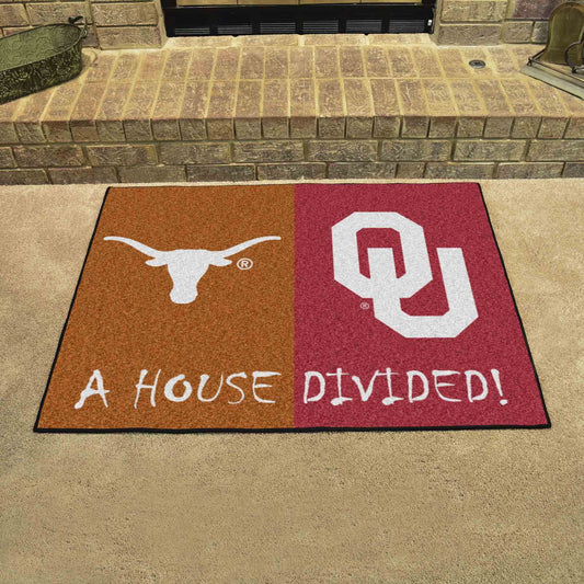 Texas - Oklahoma House Divided Rug 33.75"x42.5"