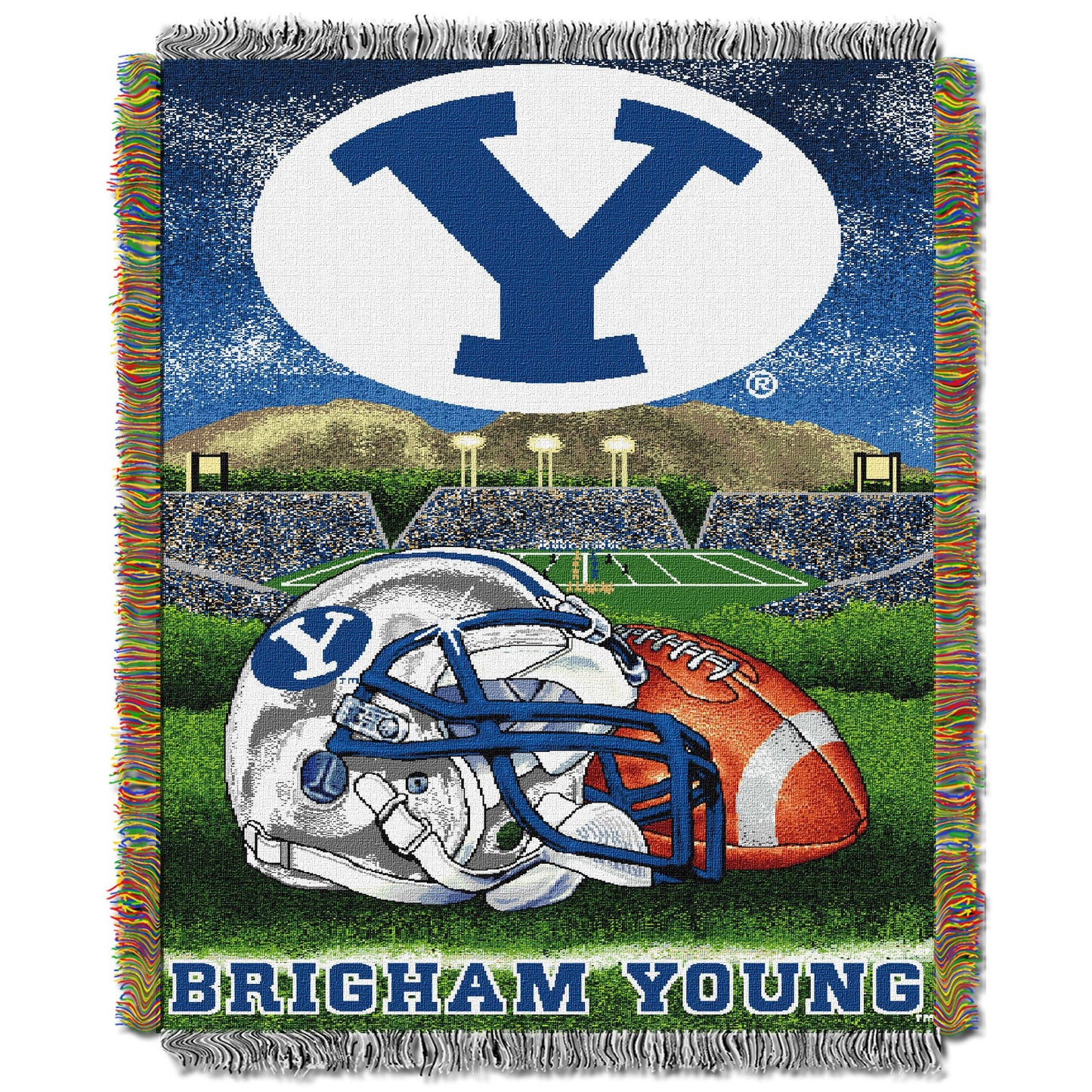 BYU OFFICIAL Collegiate "Home Field Advantage" Woven Tapestry Throw