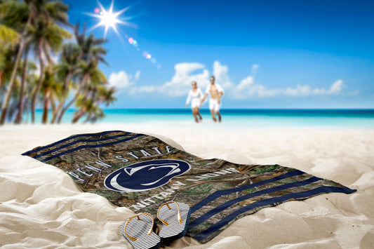 Penn State OFFICIAL NCAA Realtree "Stripes" Beach Towel; 30" x 60"