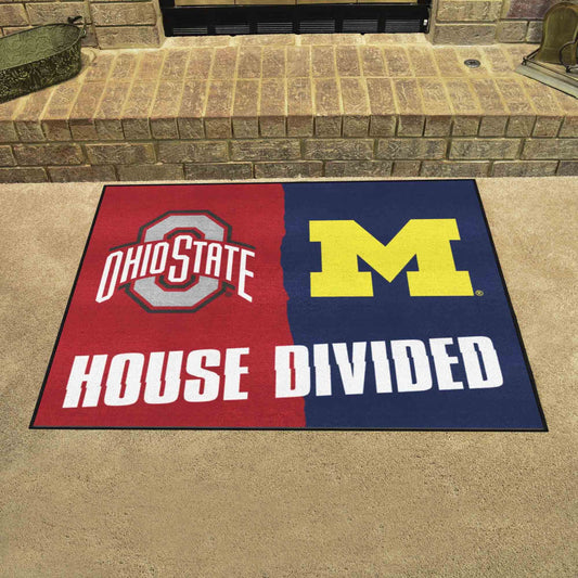 Ohio State - Michigan House Divided Rug 33.75"x42.5"