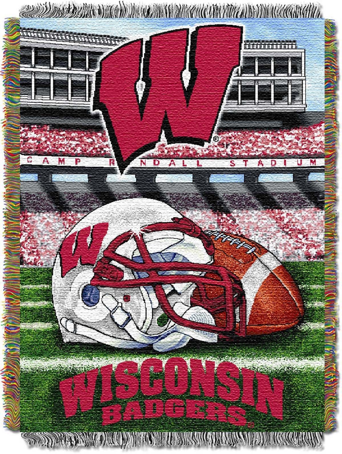 Wisconsin OFFICIAL Collegiate "Home Field Advantage" Woven Tapestry Throw