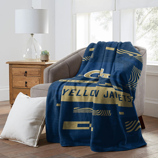 GEORGIA TECH OFFICIAL NCAA "Digitize" Raschel Throw Blanket; 60" x 80"