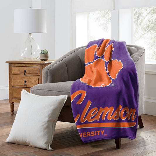 Clemson OFFICIAL NCAA "Signature" Raschel Throw Blanket