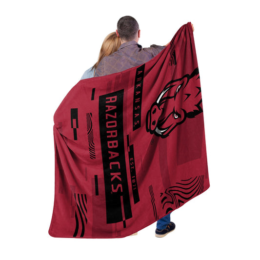 ARKANSAS OFFICIAL NCAA "Digitize" Raschel Throw Blanket; 60" x 80"