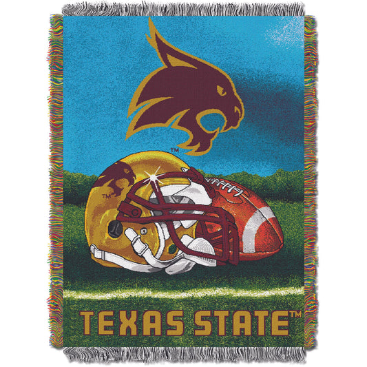 Texas State OFFICIAL Collegiate "Home Field Advantage" Woven Tapestry Throw