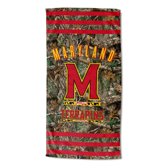 Maryland OFFICIAL NCAA Realtree "Stripes" Beach Towel; 30" x 60"