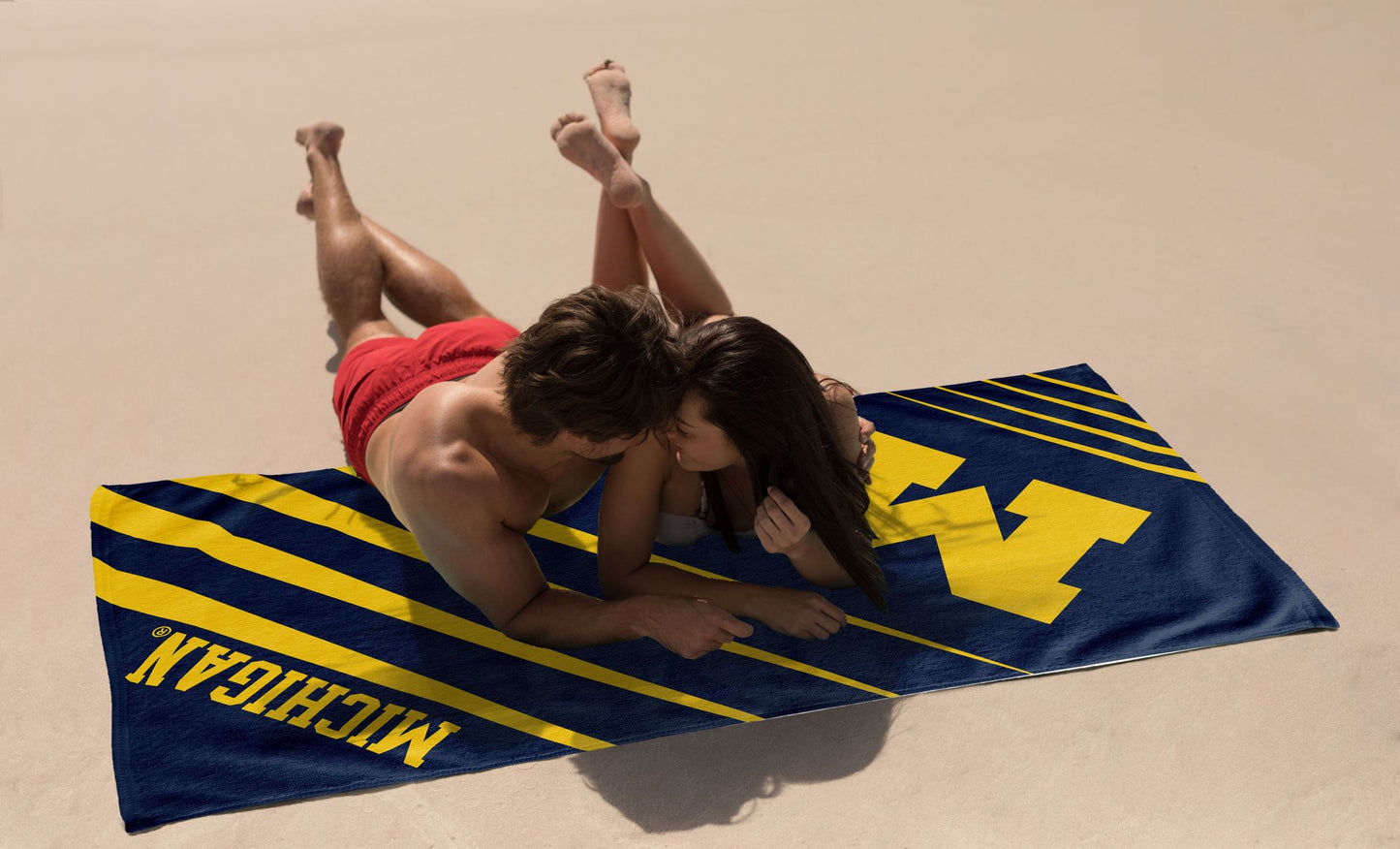 Michigan OFFICIAL NCAA "Upward" Jacquard Beach Towel; 36" x 72"