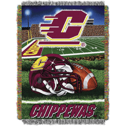 Central Michigan OFFICIAL Collegiate "Home Field Advantage" Woven Tapestry Throw