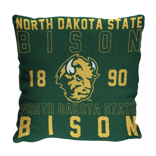 North Dakota State OFFICIAL NCAA "Stacked" Woven Pillow; 20" x 20"