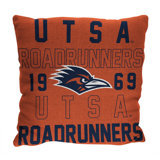 Texas At San Antonio OFFICIAL NCAA "Stacked" Woven Pillow; 20" x 20"