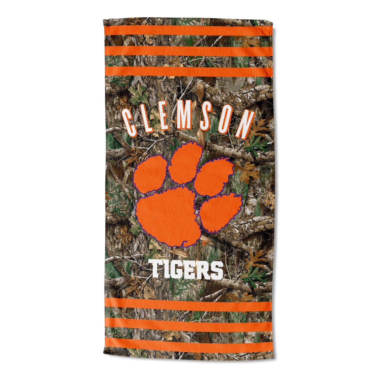 Clemson OFFICIAL NCAA Realtree "Stripes" Beach Towel; 30" x 60"