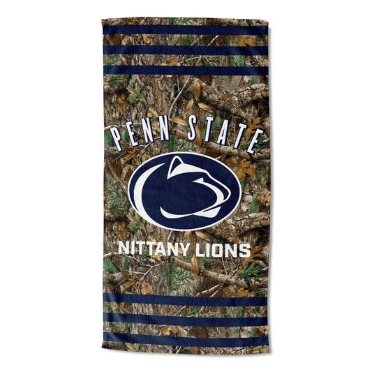 Penn State OFFICIAL NCAA Realtree "Stripes" Beach Towel; 30" x 60"