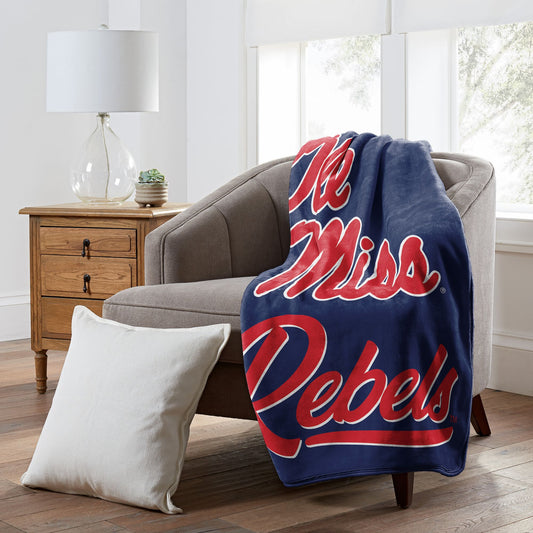 Mississippi OFFICIAL NCAA "Signature" Raschel Throw Blanket