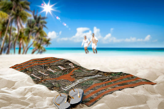 Texas OFFICIAL NCAA Realtree "Stripes" Beach Towel; 30" x 60"