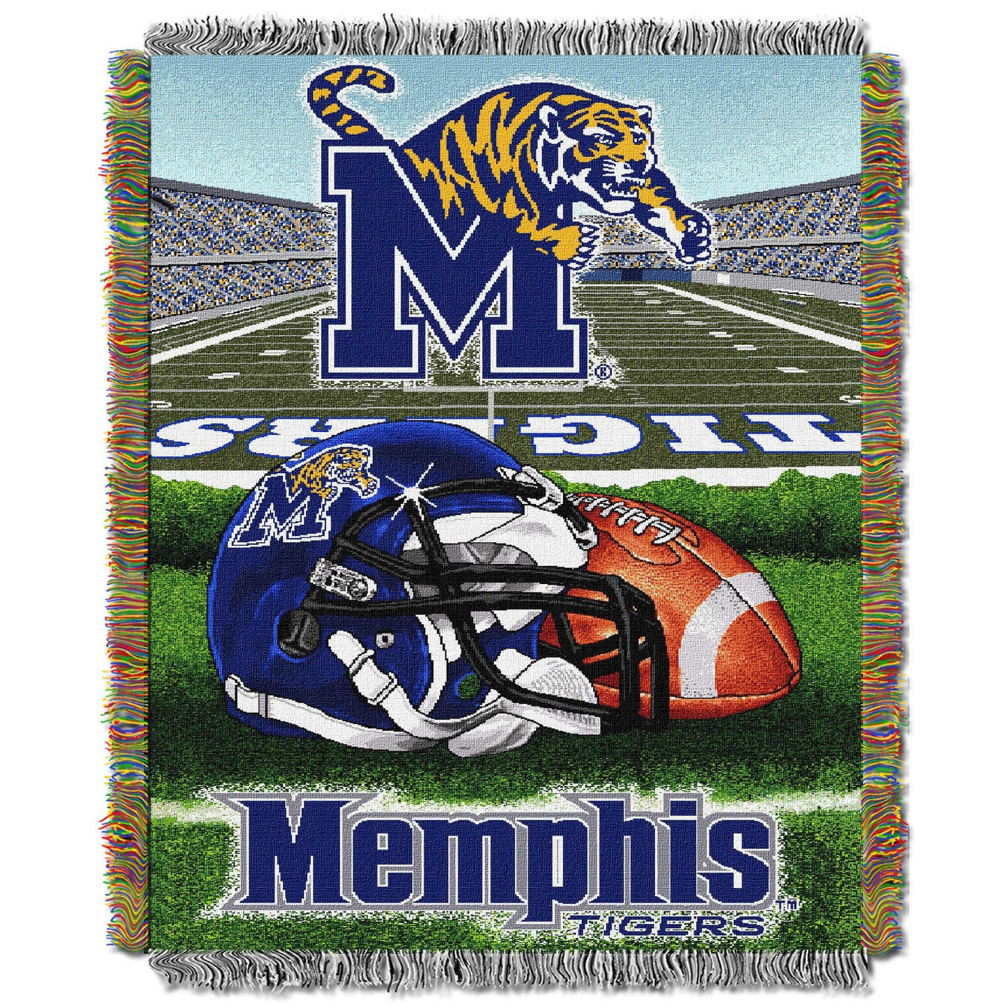 Memphis OFFICIAL Collegiate "Home Field Advantage" Woven Tapestry Throw
