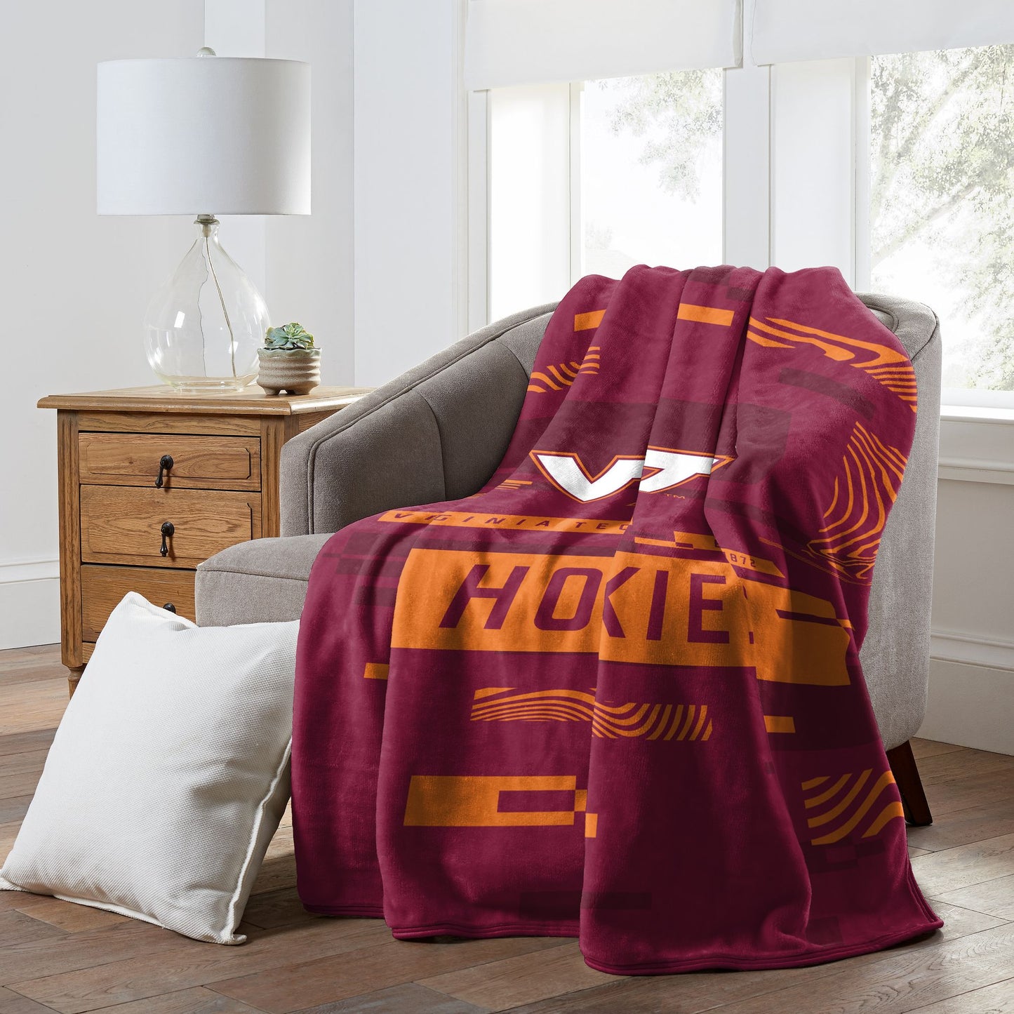 VIRGINIA TECH OFFICIAL NCAA "Digitize" Raschel Throw Blanket; 60" x 80"