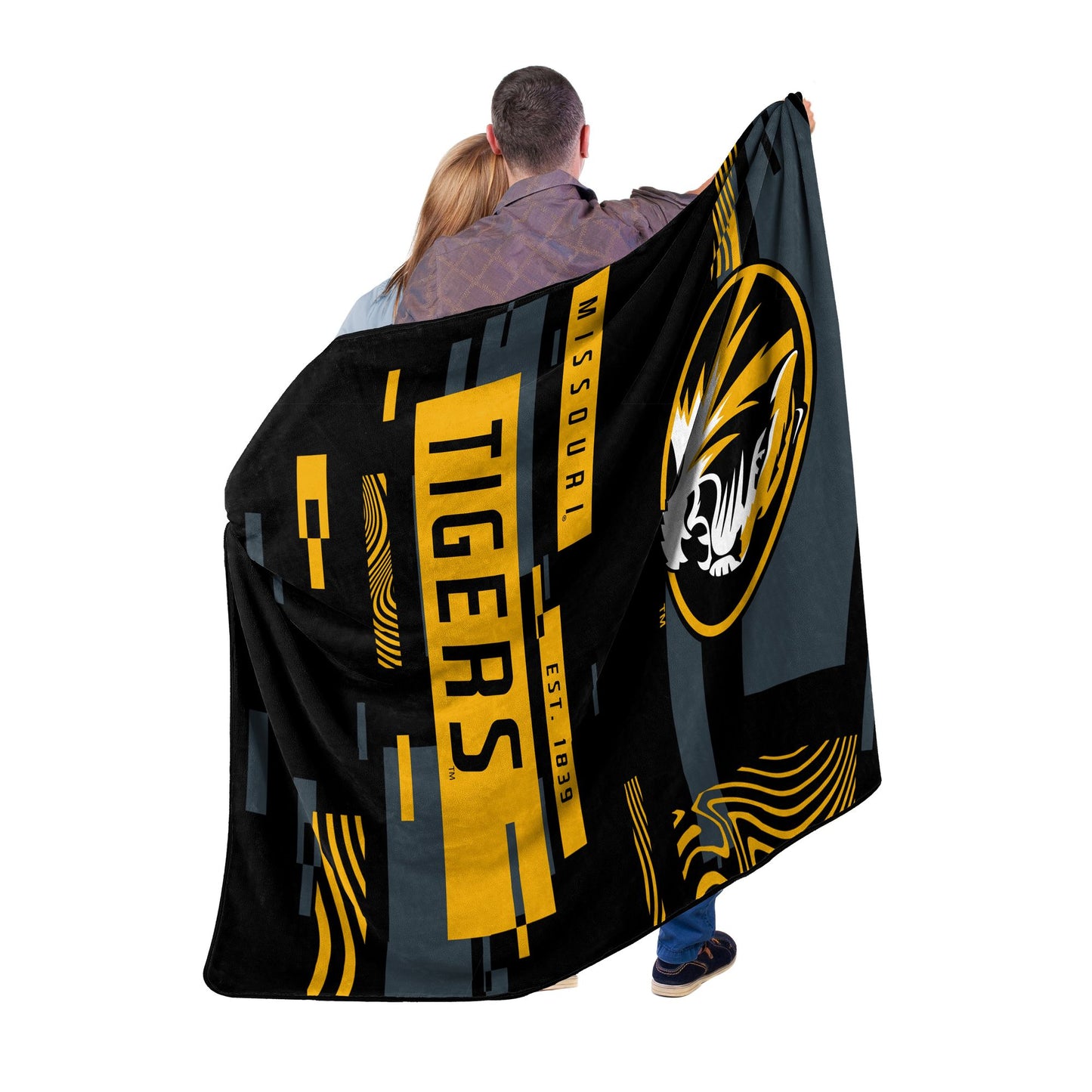 MISSOURI OFFICIAL NCAA "Digitize" Raschel Throw Blanket; 60" x 80"