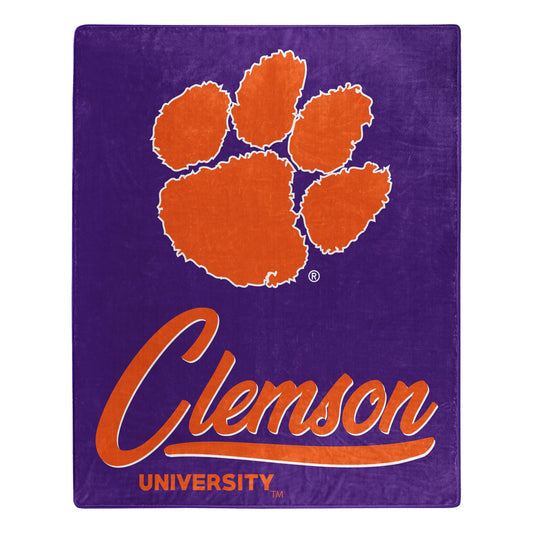 Clemson OFFICIAL NCAA "Signature" Raschel Throw Blanket